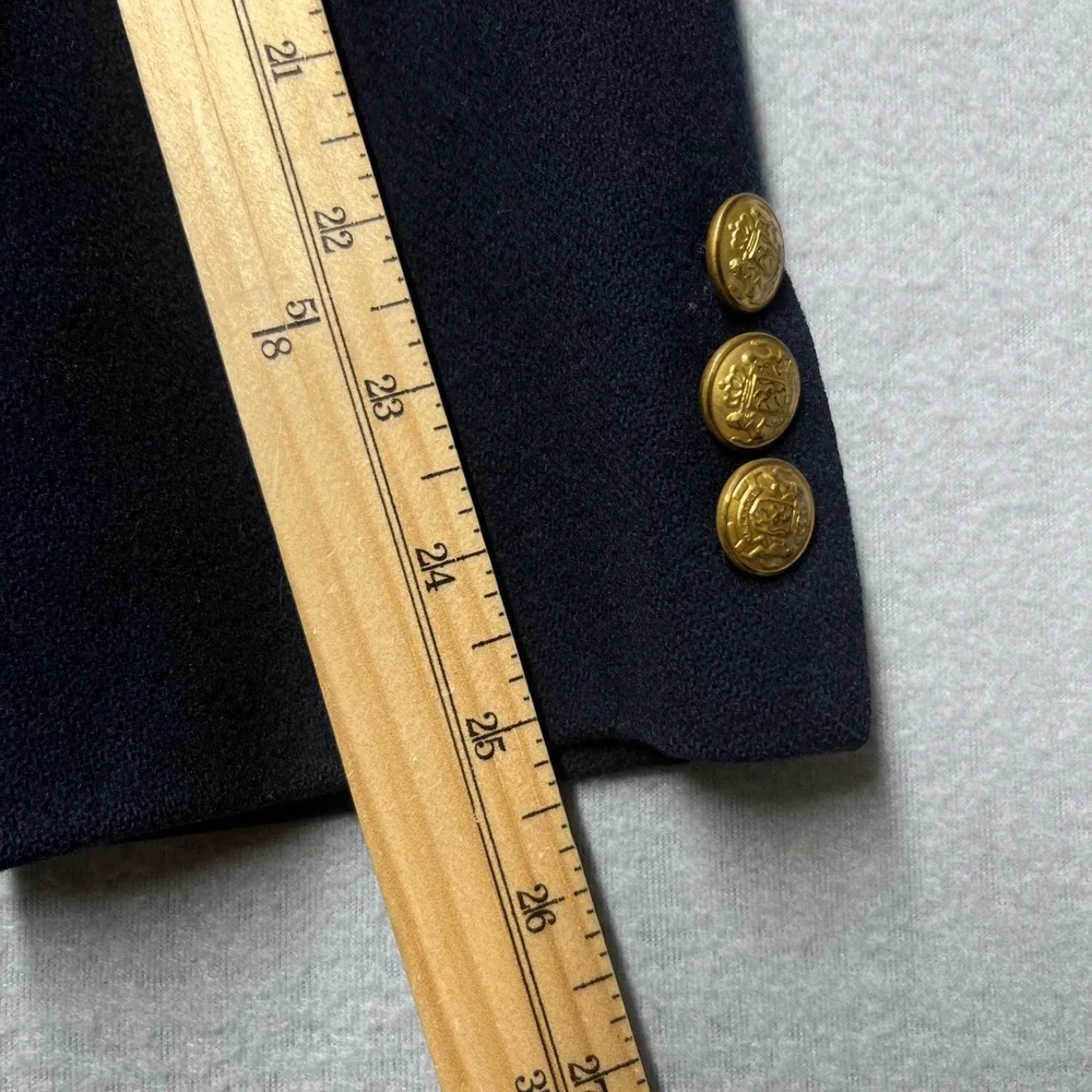 VTG 70's Pendleton Gold Button Blazer 100% Virgin Wool Coat Suit Jacket Navy 40L